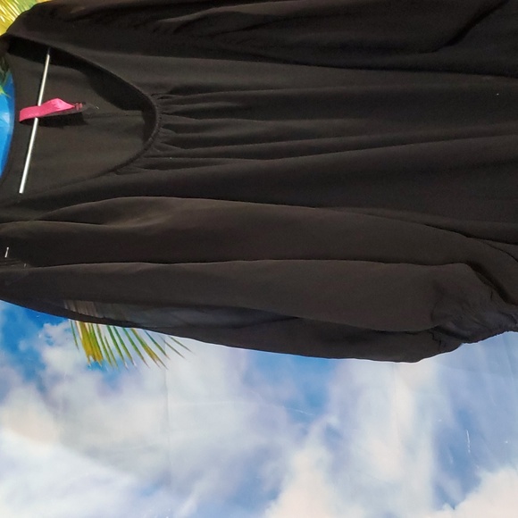 Pure energy cold shoulder balloon sleeves blouse women's size 2 - Picture 2 of 5